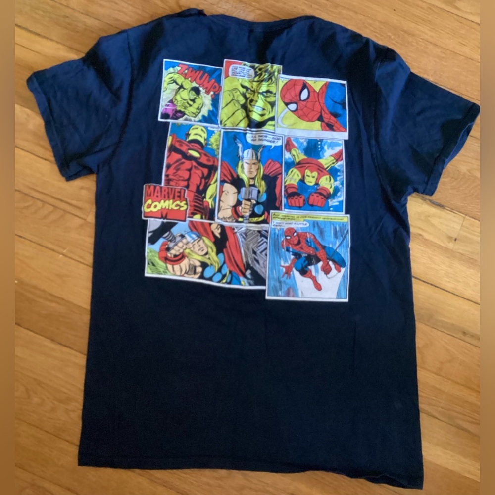 Marvel Comics Avengers Spider-Man Thor Hulk Iron Man T Shirt Unisex Size Medium